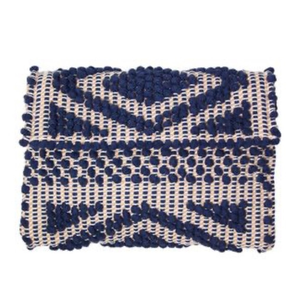 Antonello navy and purple clutch